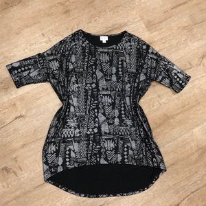 Lularoe Black and Silver Metalic Blouse